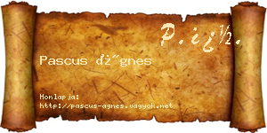 Pascus Ágnes névjegykártya